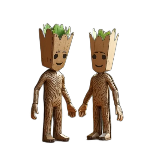 crown, 3d render, concept art, pixel art, forest, two, cardboards, shape transparent PNG cut-out