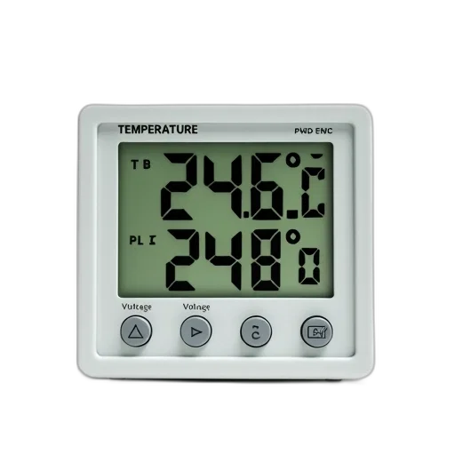 white, digital, display, black, border, shows, temperature, reading transparent PNG cut-out