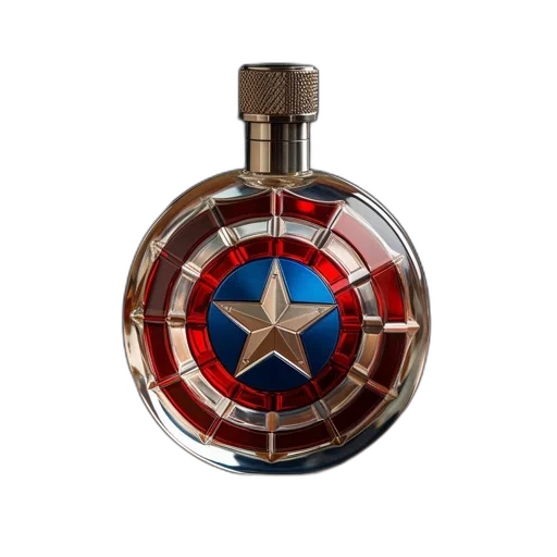bottle, jewelry, round, design, red, white, blue, segments transparent PNG cut-out