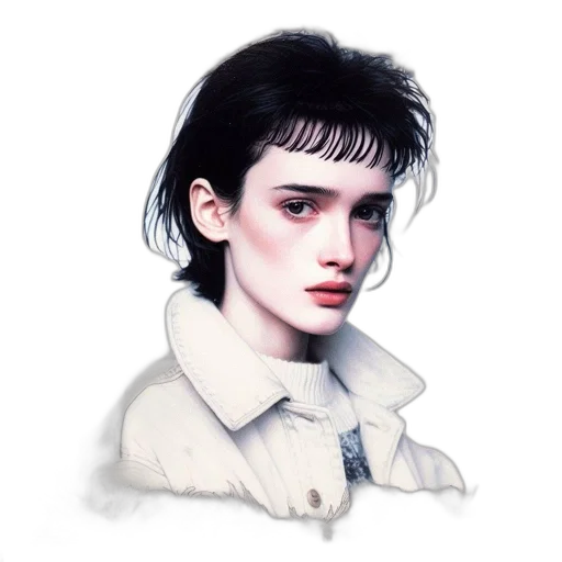 jacket, face, hair, robot, photorealistic, pixel art, oil painting, concept art transparent PNG cut-out