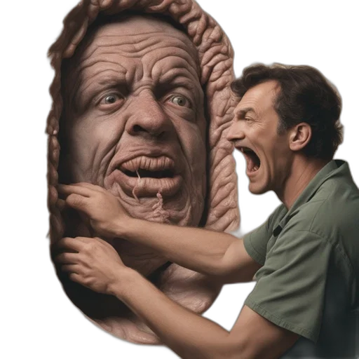 face, mask, creature, animal, photorealistic, concept art, 3d render, oil painting transparent PNG cut-out