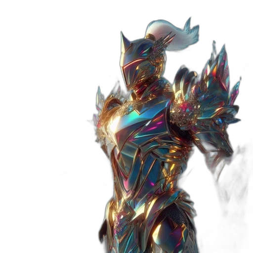 robot, sword, weapon, dragon, concept art, fantasy art, 3d render, vaporwave transparent PNG cut-out
