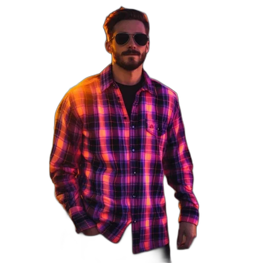 jacket, animal, robot, staff, vaporwave, 3d render, pixel art, concept art transparent PNG cut-out