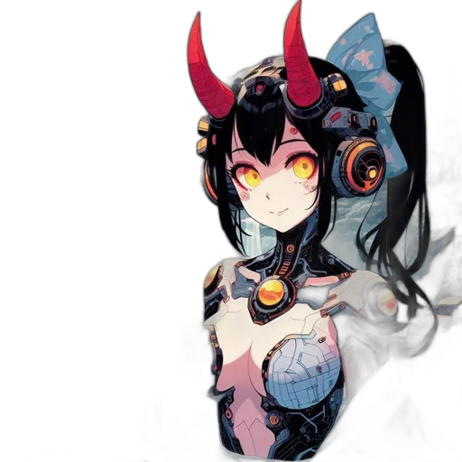 mask, dragon, robot, weapon, concept art, fantasy art, pixel art, anime transparent PNG cut-out