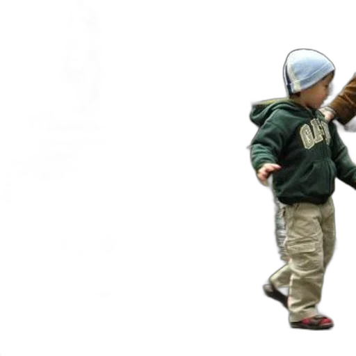 jacket, hat, photorealistic, 3d render, child, green, hoodie, walks transparent PNG cut-out