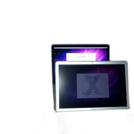 jewelry, robot, 3d render, two, laptops, purple, screens, displaying transparent PNG cut-out