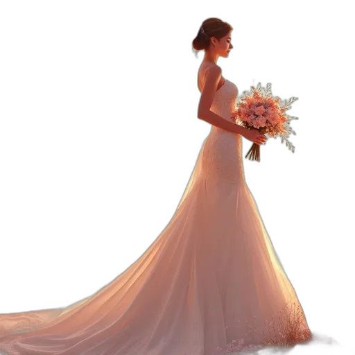 dress, crown, jewelry, photorealistic transparent PNG cut-out