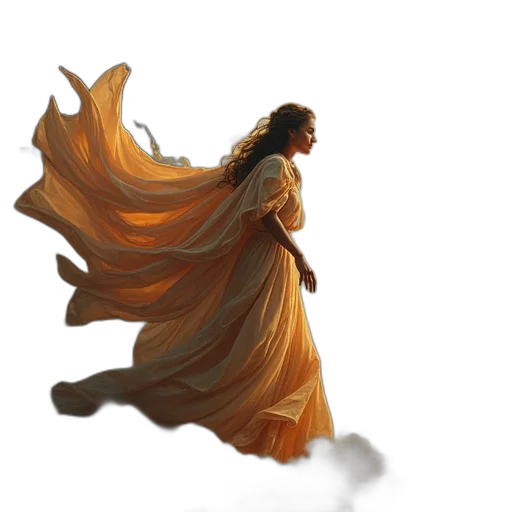 dress, dragon, hair, sword, fantasy art, concept art, pixel art, comic book art transparent PNG cut-out