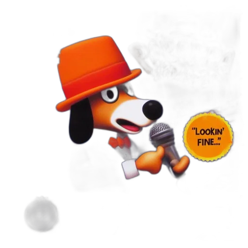 concept art, ps1, game, parappa, dapper, features, canine, protagonist transparent PNG cut-out