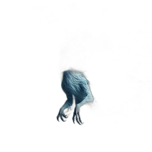 creature, hair, animal, mask, concept art, 3d render, watercolor, photorealistic transparent PNG cut-out
