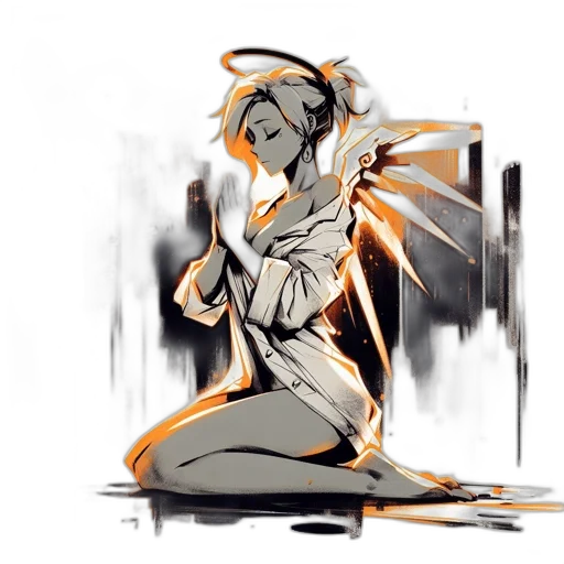 weapon, concept art, comic book art, anime, pixel art, neon lights, fire, outer space transparent PNG cut-out