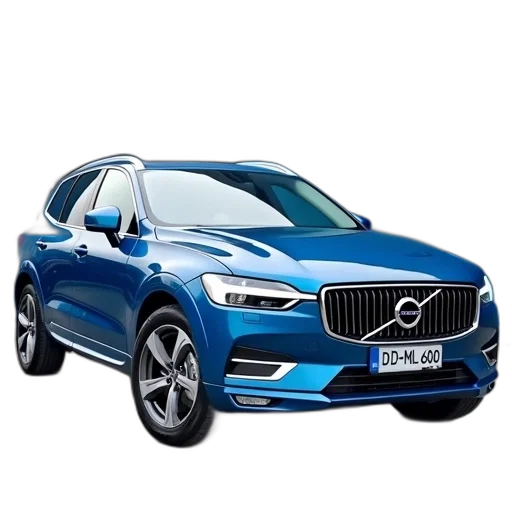 car, blue, volvo, parked, front, building, wall, has transparent PNG cut-out