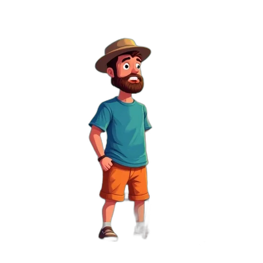 hat, staff, animal, face, pixel art, concept art, cartoon, 3d render transparent PNG cut-out
