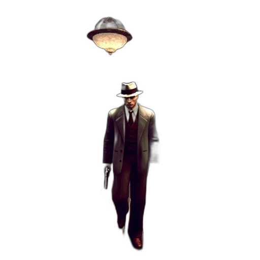 hat, umbrella, staff, jacket, concept art, pixel art, 3d render, comic book art transparent PNG cut-out