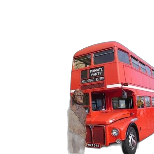3d render, photorealistic, concept art, red, double-decker, bus, private, party transparent PNG cut-out