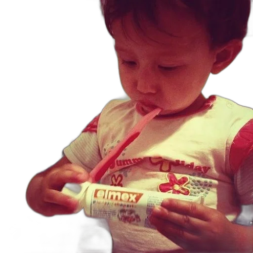 food, creature, weapon, photorealistic, child, brushing, their, teeth transparent PNG cut-out