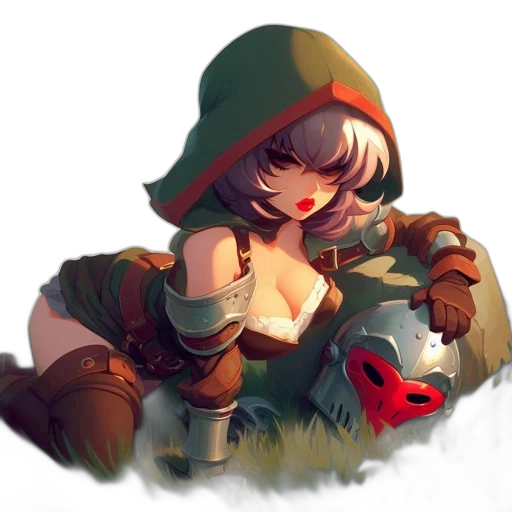 weapon, hat, mask, creature, concept art, fantasy art, pixel art, watercolor transparent PNG cut-out