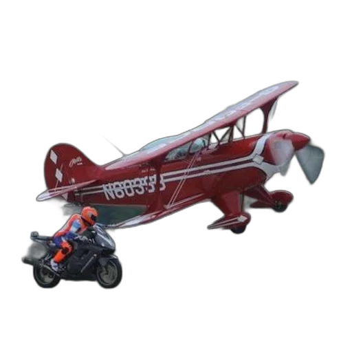 weapon, 3d render, concept art, photorealistic, red, biplane, number, n80355 transparent PNG cut-out