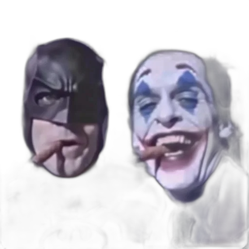 mask, face, concept art, comic book art, photorealistic, batman, joker, depicted transparent PNG cut-out