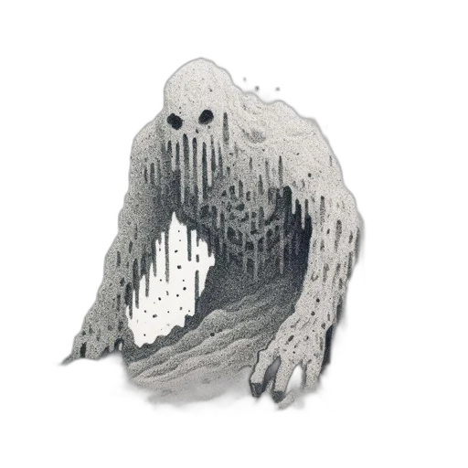 creature, mask, animal, hair, concept art, pixel art, fantasy art, 3d render transparent PNG cut-out