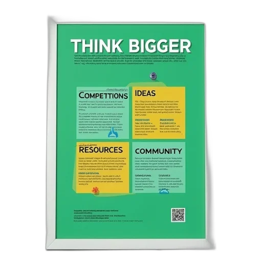 crown, poster, green, background, featuring, text, think, bigger transparent PNG cut-out