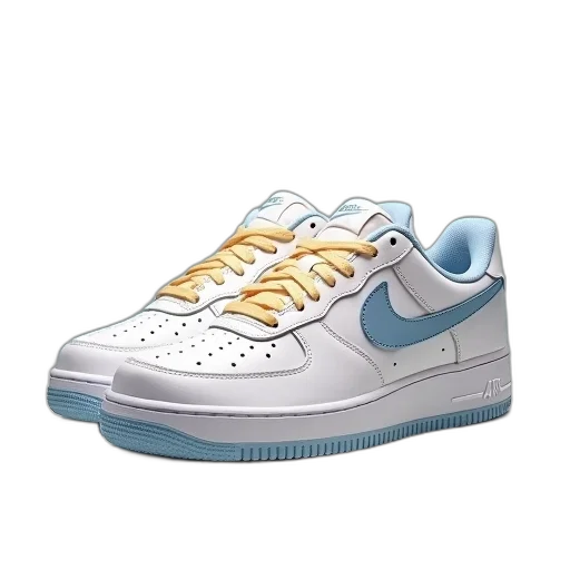 shoes, vaporwave, 3d render, pastel, blue, nike, air, force transparent PNG cut-out