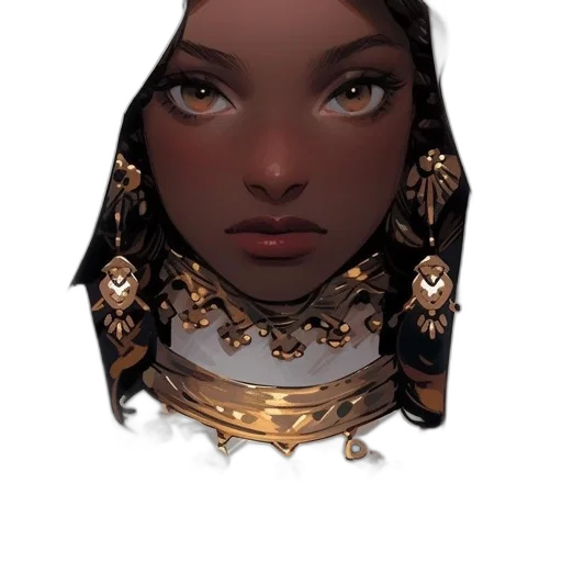 jewelry, face, crown, mask, fantasy art, concept art, comic book art, pixel art transparent PNG cut-out
