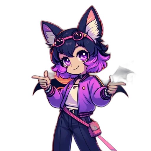 staff, vaporwave, anime, pixel art, concept art, pastel, neon, anime-styled transparent PNG cut-out