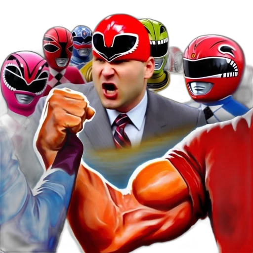 concept art, comic book art, photorealistic, man, red, helmet, confronts, power transparent PNG cut-out