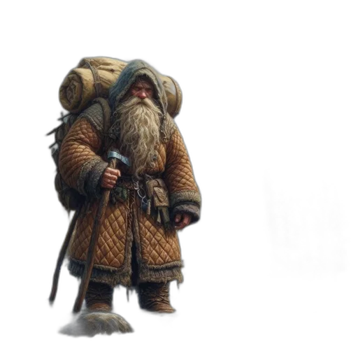 staff, jacket, creature, animal, concept art, fantasy art, 3d render, pixel art transparent PNG cut-out