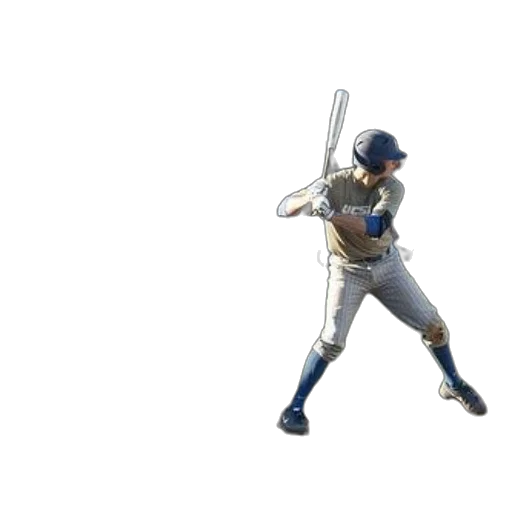 weapon, 3d render, concept art, baseball, player, ucsb, bat, during transparent PNG cut-out