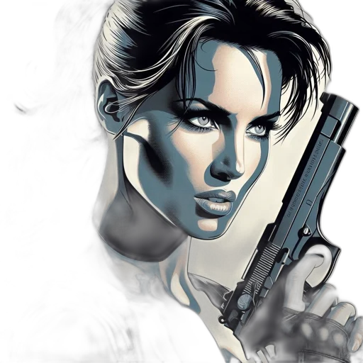 weapon, comic book art, concept art, photorealistic, cartoon, blue, artistically, rendered transparent PNG cut-out