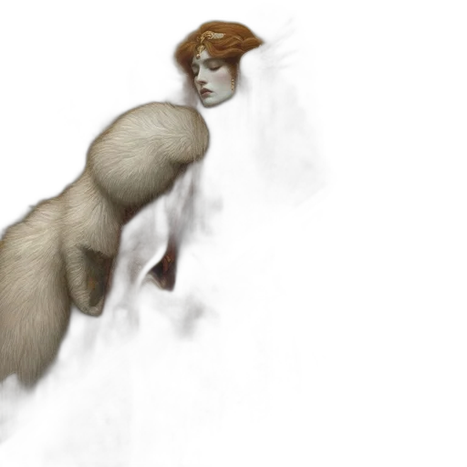 creature, animal, hair, staff, concept art, fantasy art, 3d render, photorealistic transparent PNG cut-out