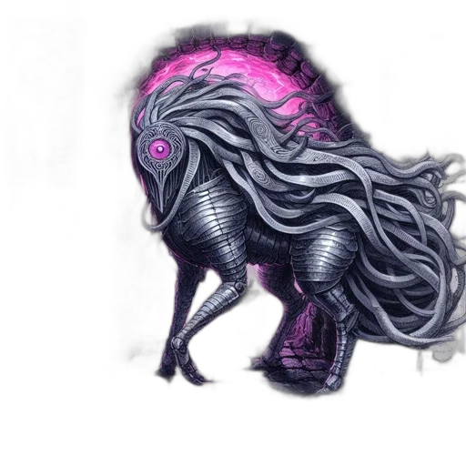 hair, creature, animal, dragon, fantasy art, concept art, cyberpunk, watercolor transparent PNG cut-out
