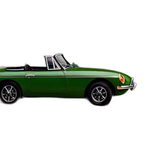 car, photorealistic, 3d render, green transparent PNG cut-out