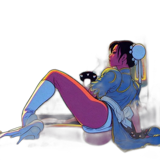 robot, concept art, cyberpunk, comic book art, watercolor, neon lights, outer space, underwater transparent PNG cut-out