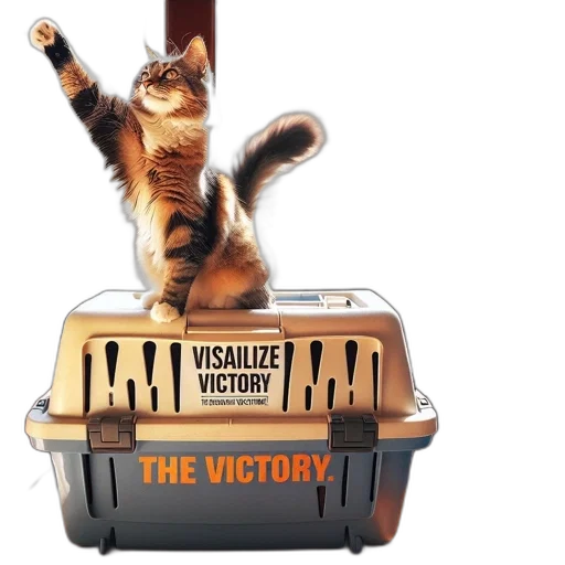 concept art, cat, labeled, pet, carrier, stretches, indoor, patio transparent PNG cut-out