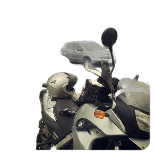robot, weapon, 3d render, concept art, photorealistic, motorcycle, parked, front transparent PNG cut-out