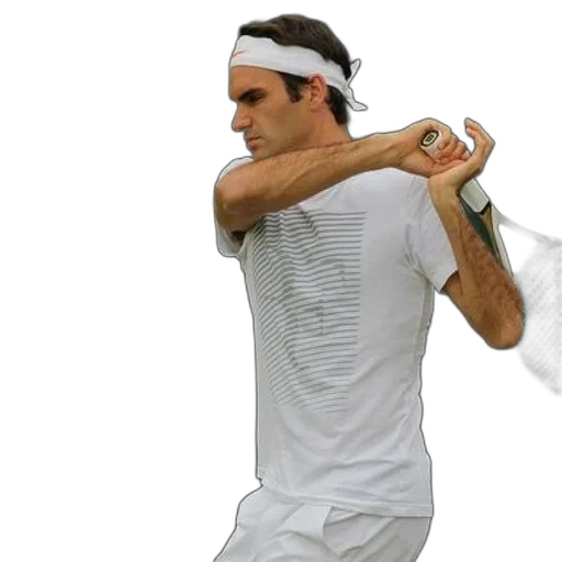 photorealistic, tennis, player, wearing, white, headband, shirt, holding transparent PNG cut-out