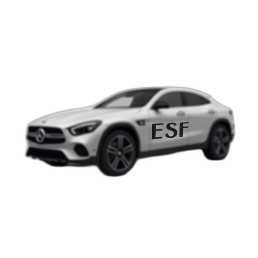 car, 3d render, photorealistic, sleek, black, white, mercedes-benz, word transparent PNG cut-out