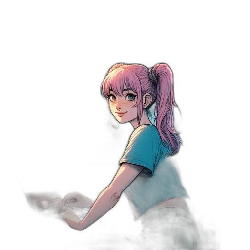 staff, weapon, robot, dress, anime, concept art, watercolor, comic book art transparent PNG cut-out