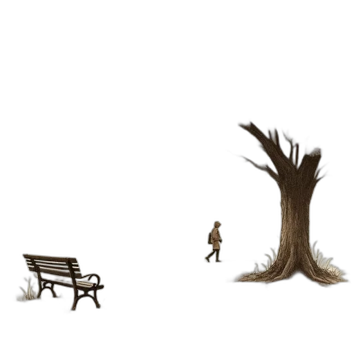 furniture, tree, creature, concept art, pixel art, 3d render, fantasy art, forest transparent PNG cut-out