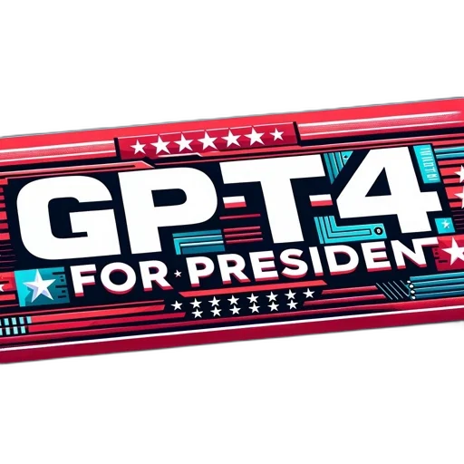 stylized, poster, slogan, gpt-4, president, against, starry, night transparent PNG cut-out