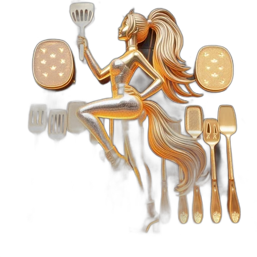 jewelry, food, concept art, fantasy art, 3d render, cartoon, golden, statue transparent PNG cut-out