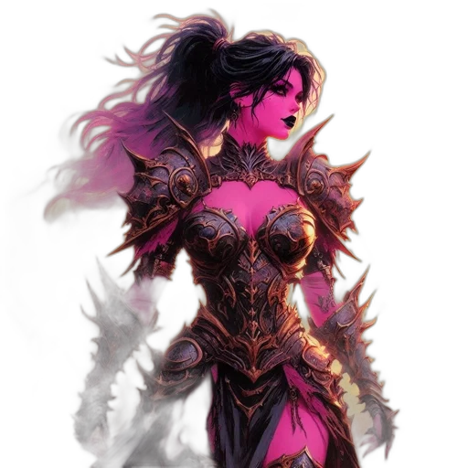 dress, concept art, fantasy art, comic book art, pixel art, dark, red, colorful transparent PNG cut-out