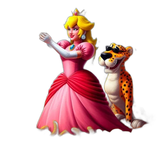 dress, crown, animal, concept art, 3d render, fantasy art, pixel art, imaginative transparent PNG cut-out