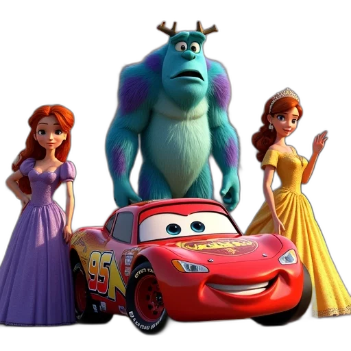car, dress, crown, animal transparent PNG cut-out