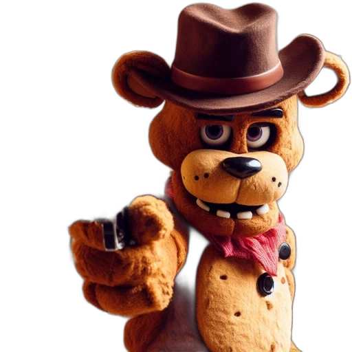staff, hat, animal, weapon, 3d render, concept art, cartoon, animated transparent PNG cut-out