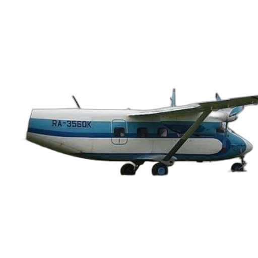 3d render, small, blue, white, airplane, registration, number, ra-3560k transparent PNG cut-out