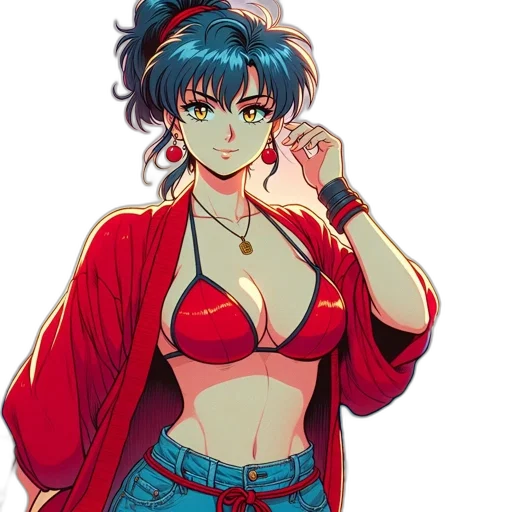 jacket, dress, jewelry, staff, anime, pixel art, concept art, vaporwave transparent PNG cut-out